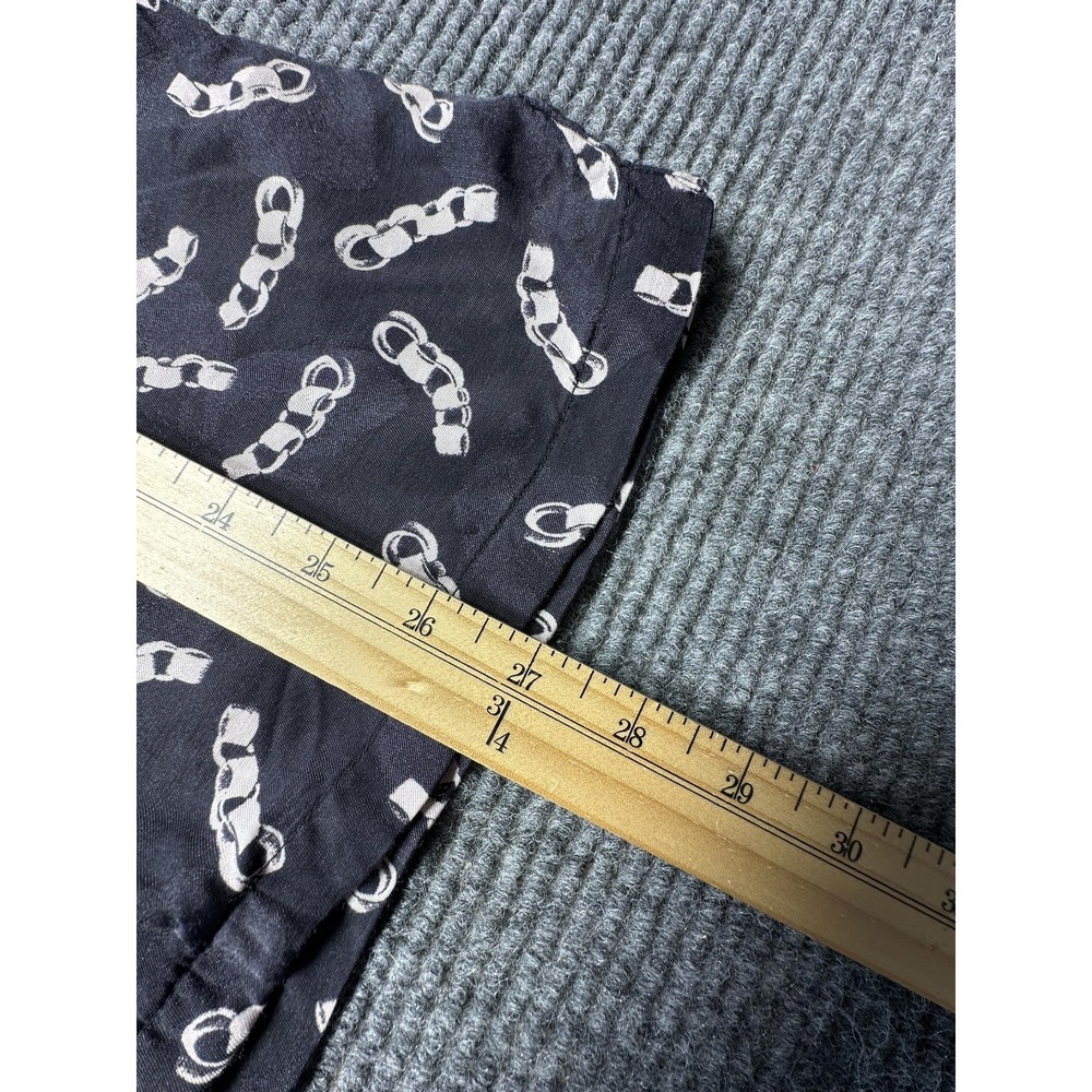 AllSaints Shirt Mens XS Black Chain Print Long Sleeve Button Front Casual - Picture 2 of 8